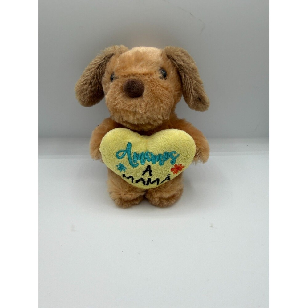 Dan Dee Puppy Dog Plush Amor a Mama Yellow Heart Spanish Mother's Day Gift